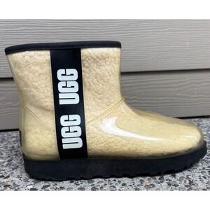 UGG Classic Clear Mini Waterproof Boots Natural Black 1113190 Women's Size 6